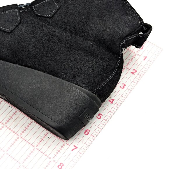 Sorel Women Toronto Black Suede Lace-up Wedge Ankle Boots size 9 - Picture 5 of 11